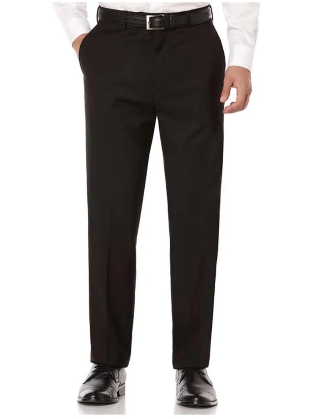 Kenneth Morton 100% Pure Wool Plain Front Pants Black Men's 36 Short New w/ Tag